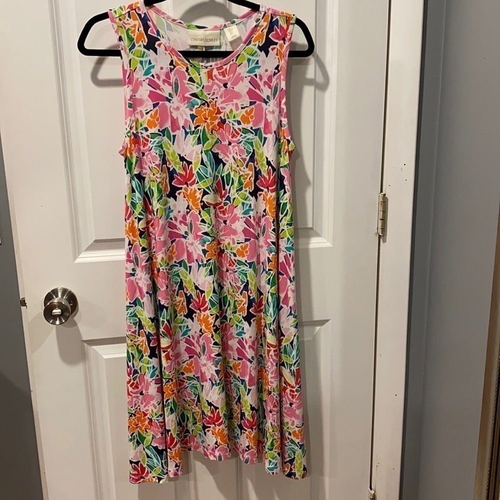 Cynthia Rowley Stretchy Floral Flowy Tank Dress EUC